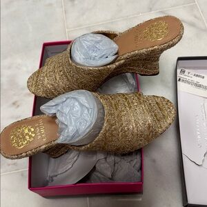 Vince Camuto Natural Woven Mules Brand New!